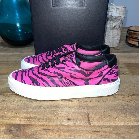 Saint Laurent Venice Zebra Print Sneakers - Picture 5 of 13